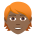 🧑🏾‍🦰 person: medium-dark skin tone, red hair display on JoyPixels